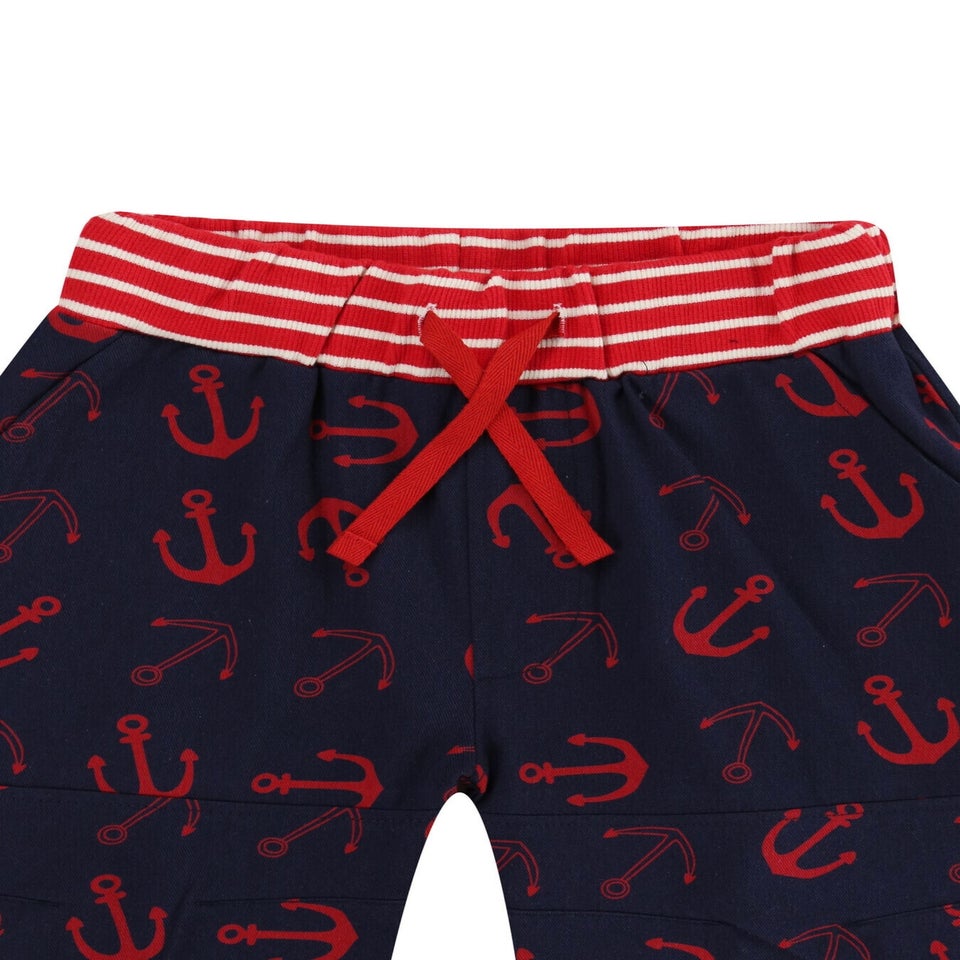 Lilly & Sid Navy Anchor Print Shorts (24 Months- 8 Years)