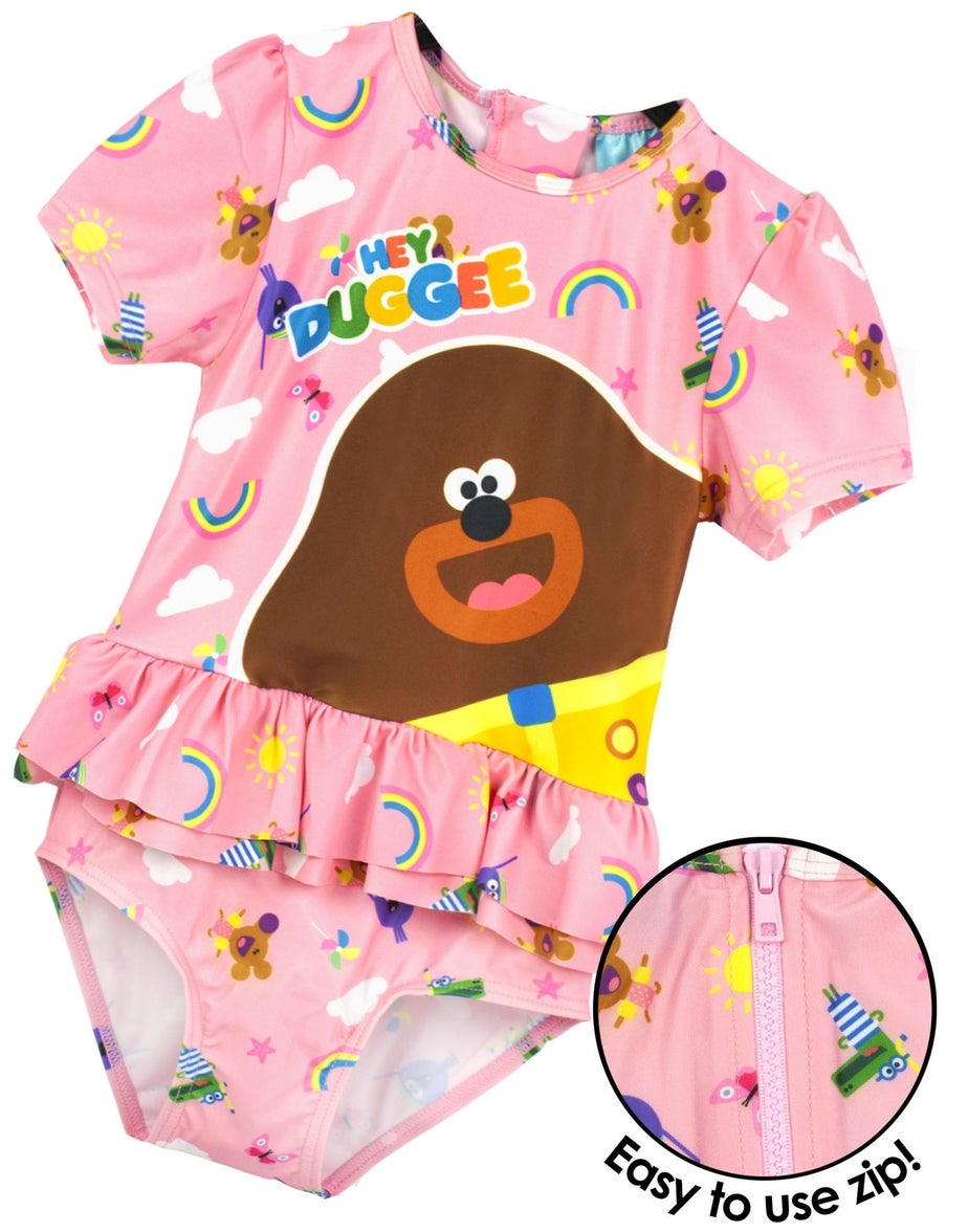 Hey Duggee Kids Pink 1 Piece Pink Swimming Costume (12 Months-6 Years)