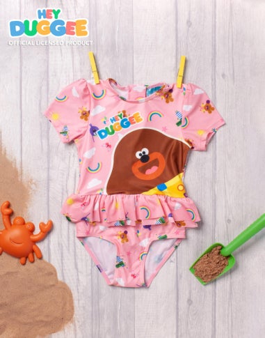 Hey Duggee Kids Pink 1 Piece Pink Swimming Costume (12 Months-6 Years)