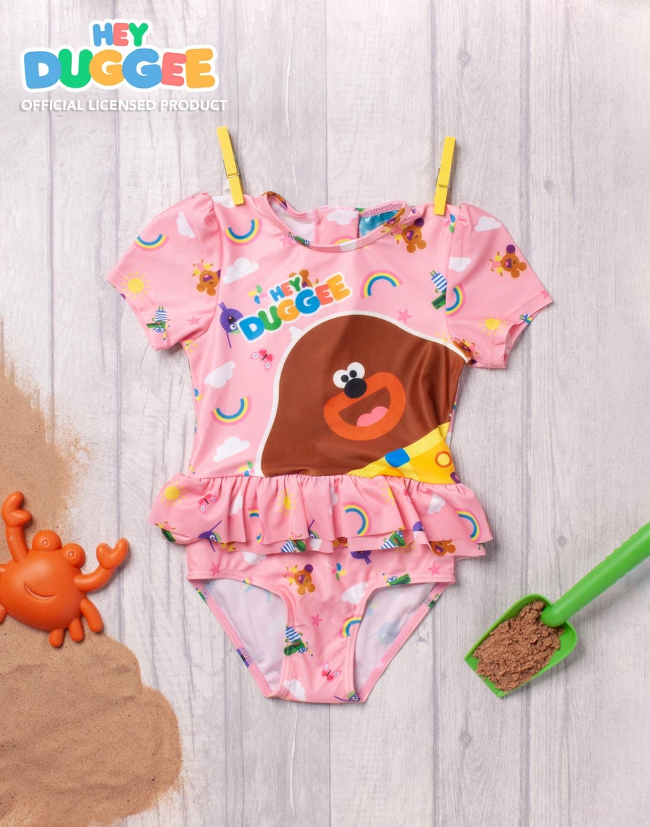 Hey Duggee Kids Pink 1 Piece Pink Swimming Costume (12 Months-6 Years)