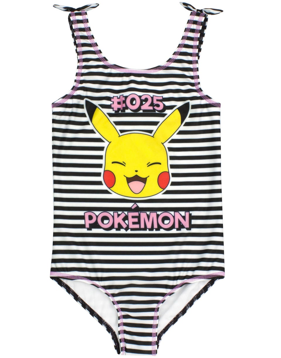 Pokemon Kids Pikachu 1 Piece Black Swimming Costume (4-12 Years)