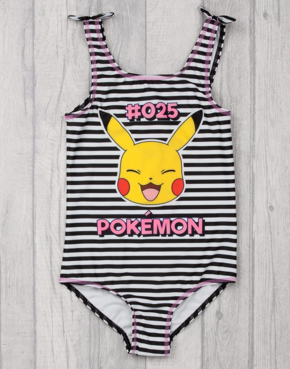 Pokemon Kids Pikachu 1 Piece Black Swimming Costume (4-12 Years)