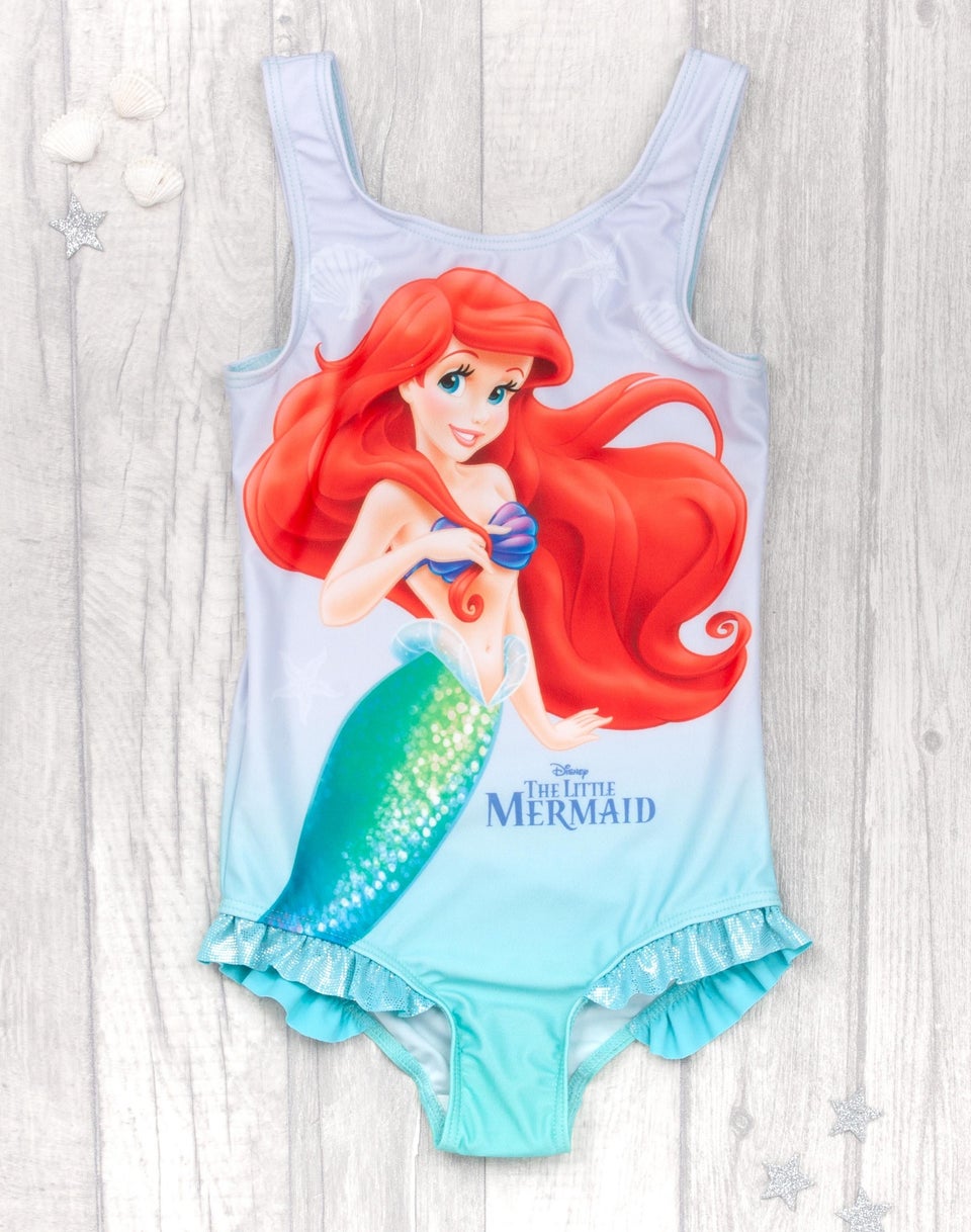 Disney Kids Blue Ariel Poncho Towel & Swimsuit Set (18 Months-8 Years)