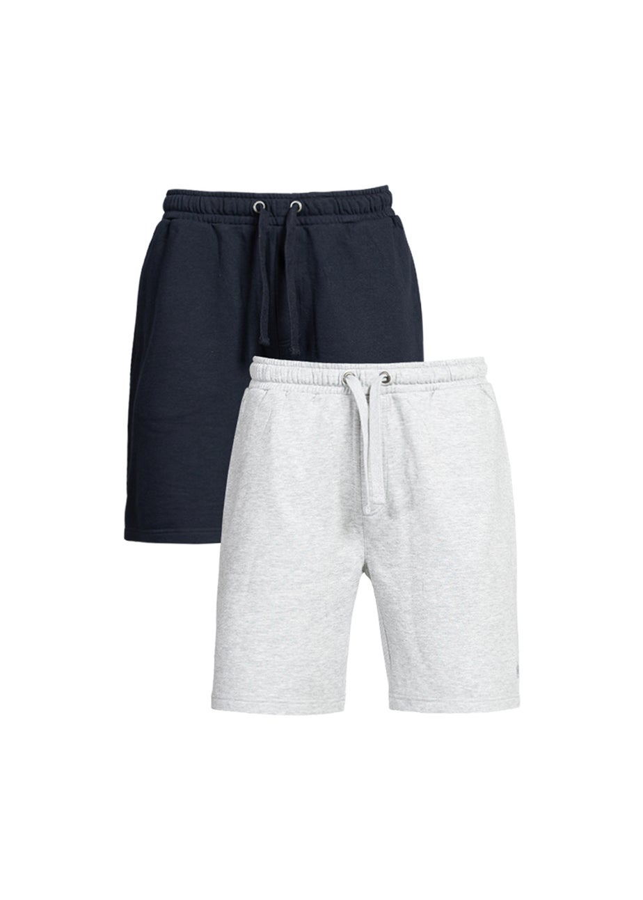 French Connection Navy Cotton Jersey Shorts 2 Pack