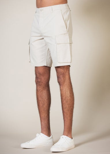 French Connection Stone Cotton Cargo Shorts