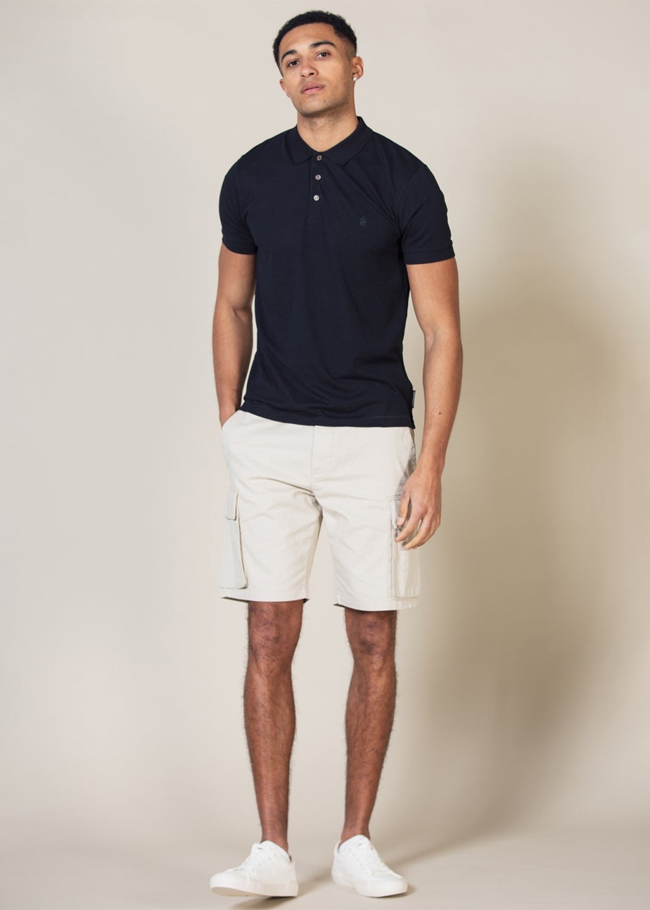 French Connection Stone Cotton Cargo Shorts