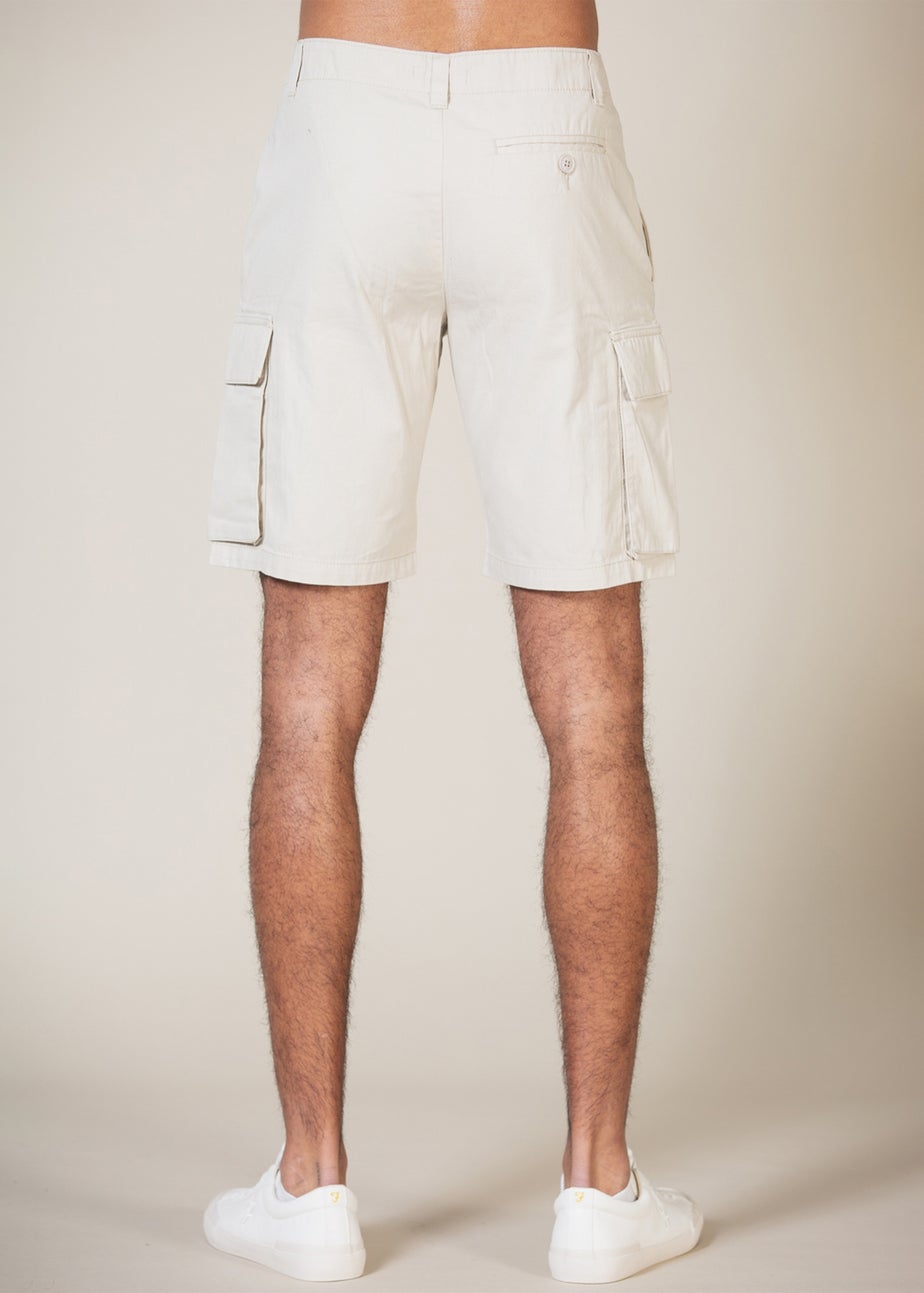 French Connection Stone Cotton Cargo Shorts