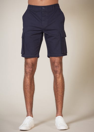 French Connection Navy Cotton Cargo Shorts 2 Pack