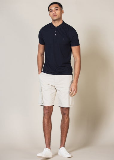 French Connection Navy Cotton Cargo Shorts 2 Pack