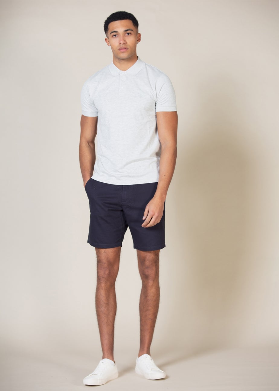 French Connection Navy Cotton Chino Shorts 2 Pack