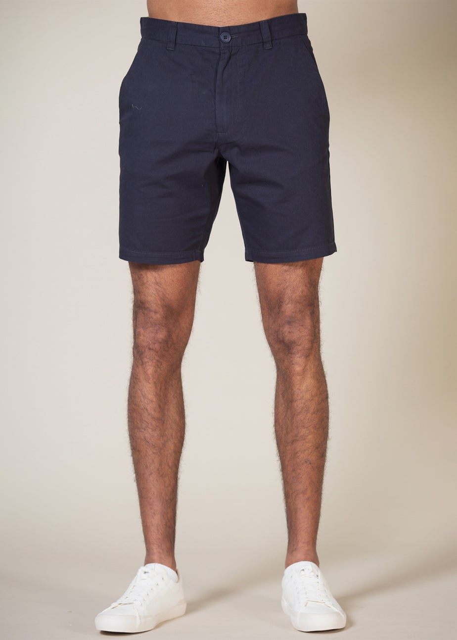 French Connection Navy Cotton Chino Shorts 2 Pack