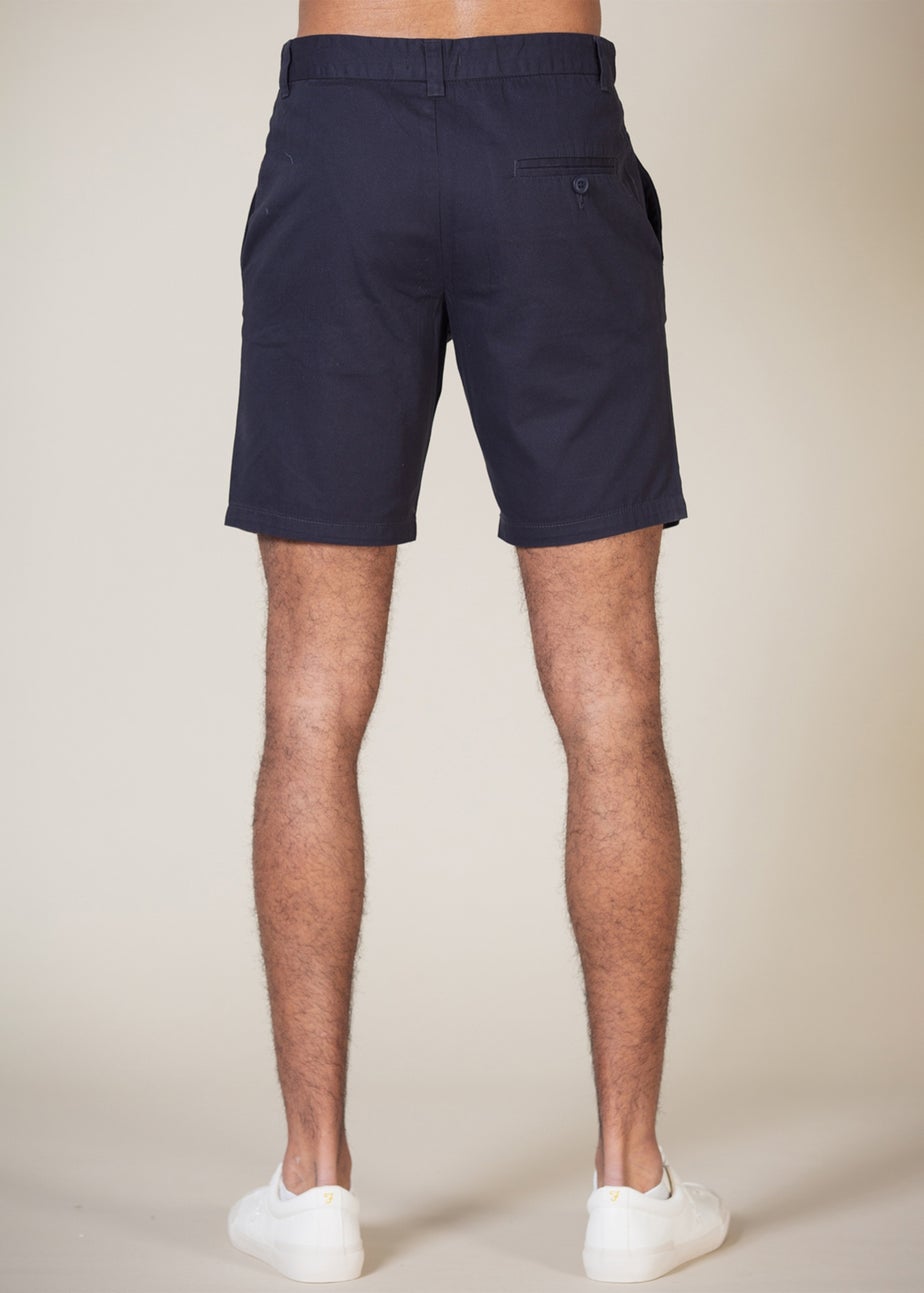 French Connection Navy Cotton Chino Shorts 2 Pack