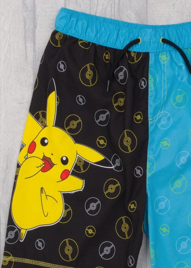 Pokemon Pikachu & Pokeball Kids Blue Swim Shorts (4-12 Years)