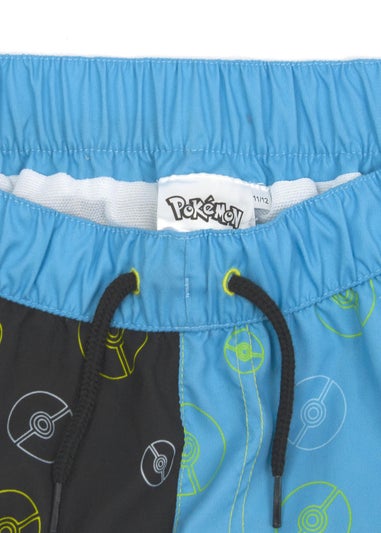 Pokemon Pikachu & Pokeball Kids Blue Swim Shorts (4-12 Years)