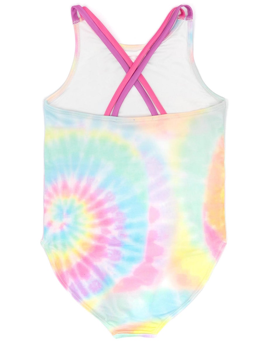 Barbie Kids Tie Dye 1 Piece Multi Coloured Swimsuit (3-12 Years)