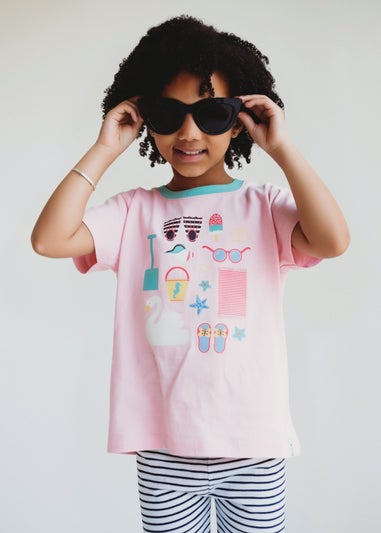 Lilly & Sid Pink Beach Print Top (0-8 Years)