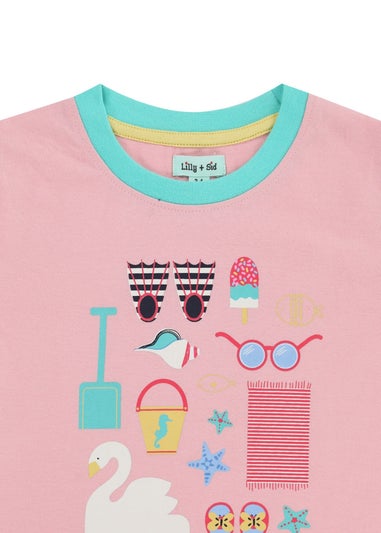 Lilly & Sid Pink Beach Print Top (0-8 Years)