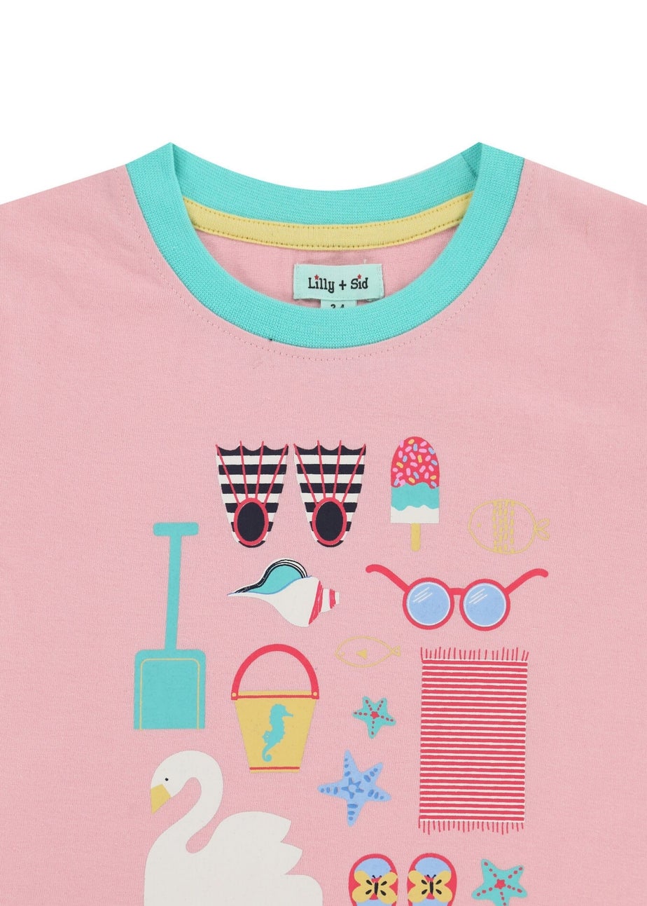Lilly & Sid Pink Beach Print Top (0-8 Years)