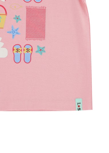 Lilly & Sid Pink Beach Print Top (0-8 Years)