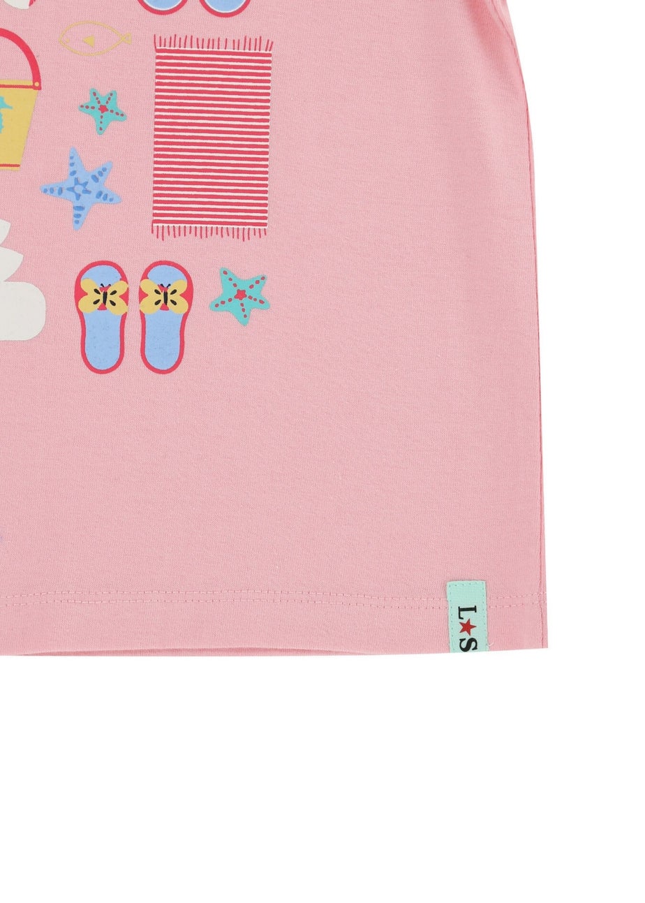 Lilly & Sid Pink Beach Print Top (0-8 Years)