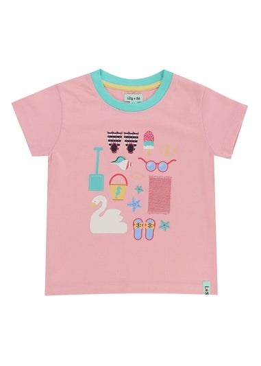 Lilly & Sid Pink Beach Print Top (0-8 Years)