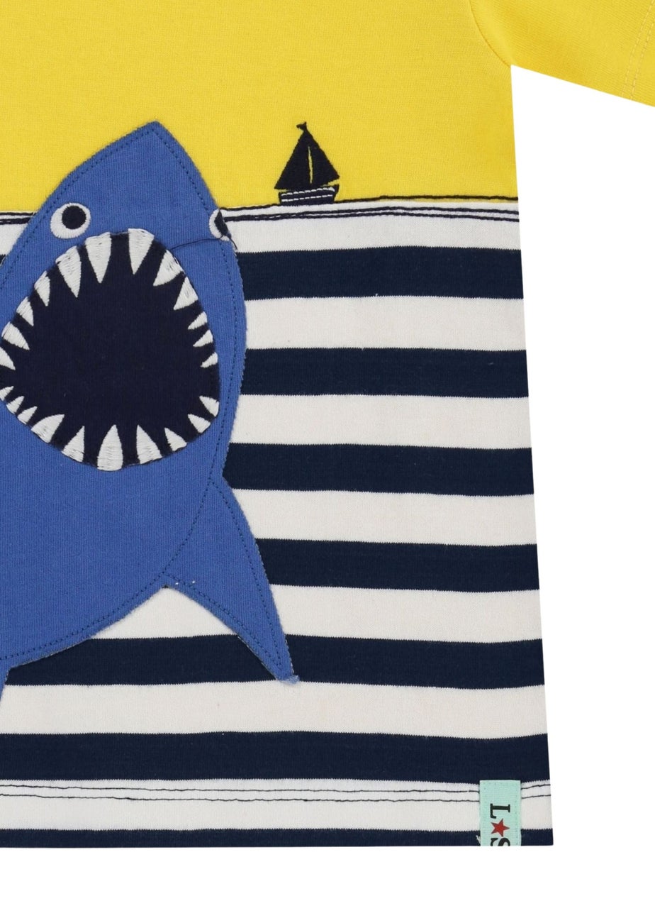 Lilly & Sid Multicoloured Shark In The Sea Applique T-Shirt (0-8 Years)