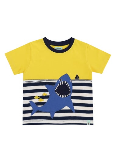 Lilly & Sid Multicoloured Shark In The Sea Applique T-Shirt (0-8 Years)