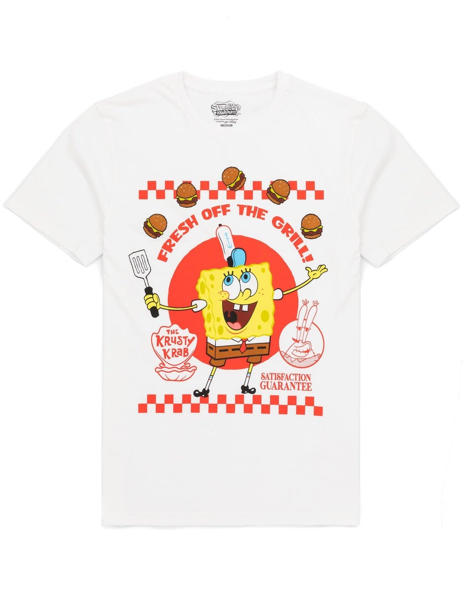 SpongeBob SquarePants White & Grey Fresh Off The Grill Shortie Pyjamas