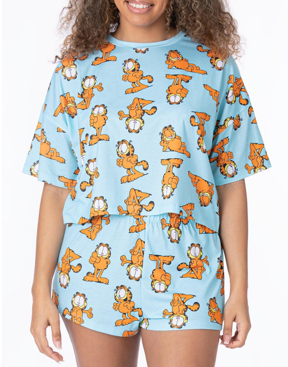 Garfield Blue Garfield All Over Print Shortie Pyjamas