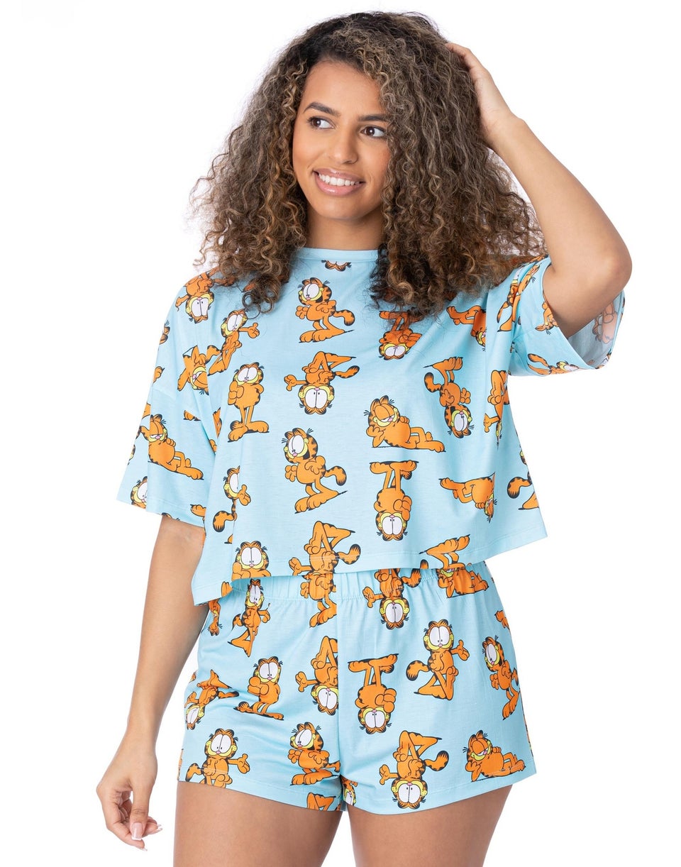 Garfield Blue Garfield All Over Print Shortie Pyjamas