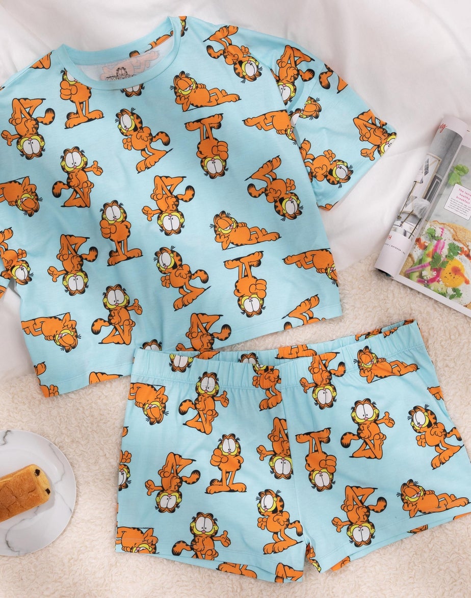 Garfield Blue Garfield All Over Print Shortie Pyjamas