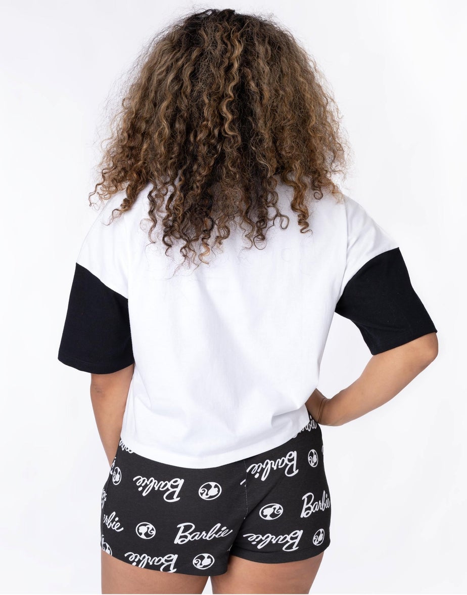Barbie Black & White Logo Shortie Pyjamas