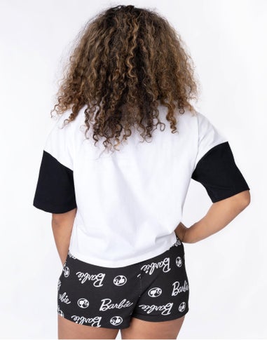 Barbie Black & White Logo Shortie Pyjamas