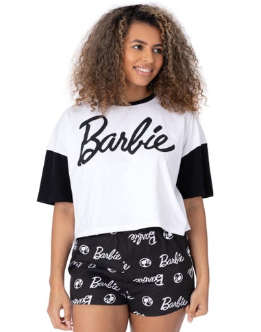 Barbie Black & White Logo Shortie Pyjamas