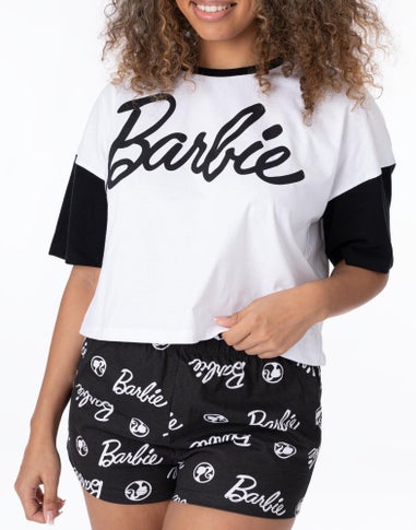 Barbie Black & White Logo Shortie Pyjamas