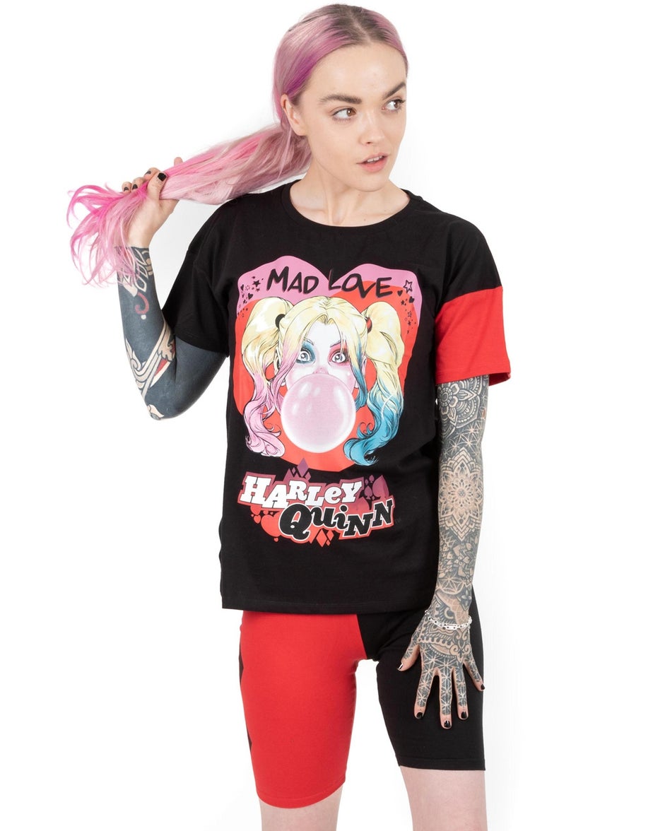 DC Comics Red Harley Quinn Mad Love Shortie Pyjamas