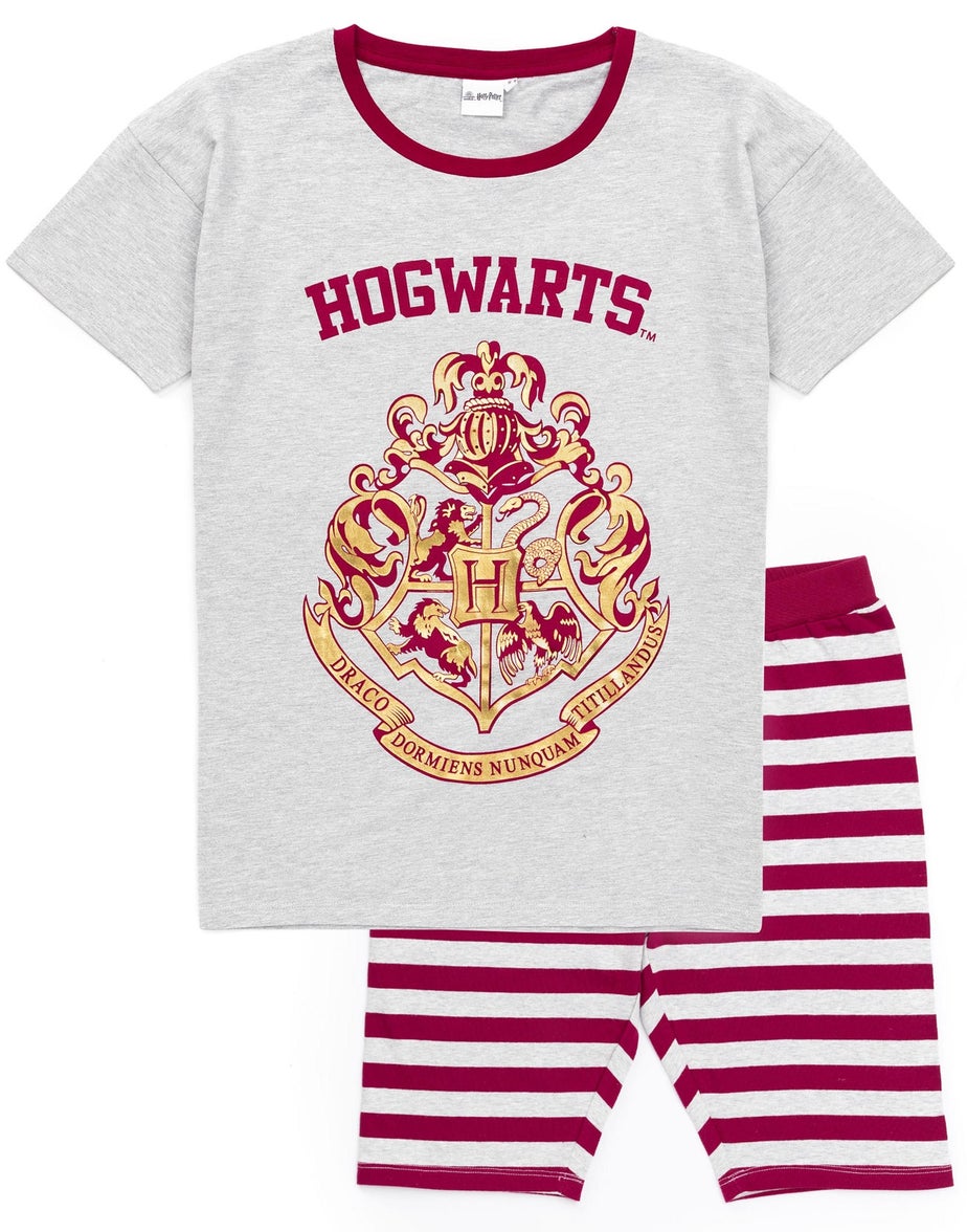 Vanilla Underground Harry Potter Grey Hogwarts Crest Shortie Pyjamas