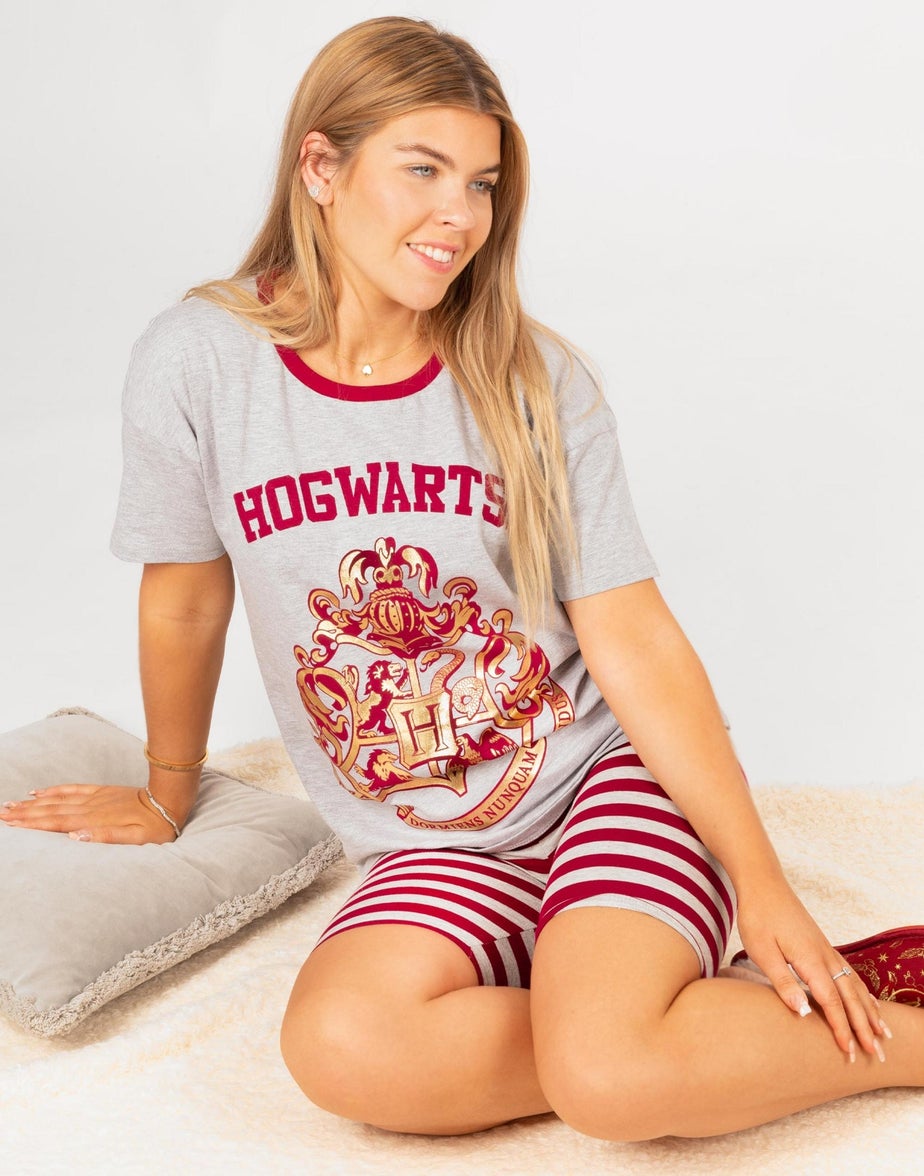 Vanilla Underground Harry Potter Grey Hogwarts Crest Shortie Pyjamas