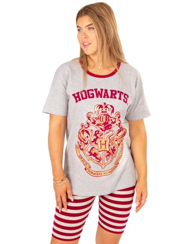 Vanilla Underground Harry Potter Grey Hogwarts Crest Shortie Pyjamas