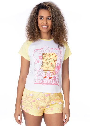 SpongeBob SquarePants Yellow & White Daydreamer Shortie Pyjamas