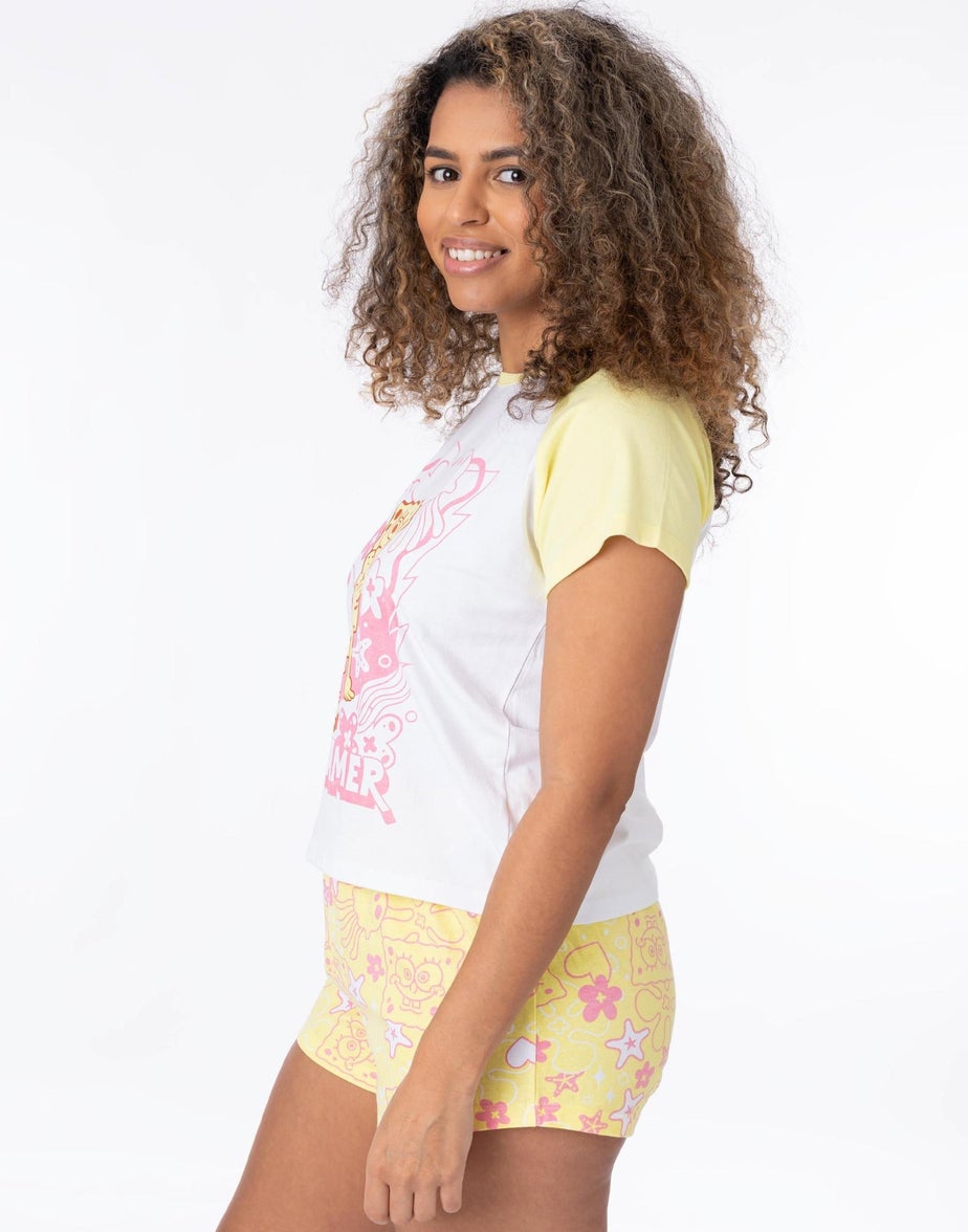 SpongeBob SquarePants Yellow & White Daydreamer Shortie Pyjamas