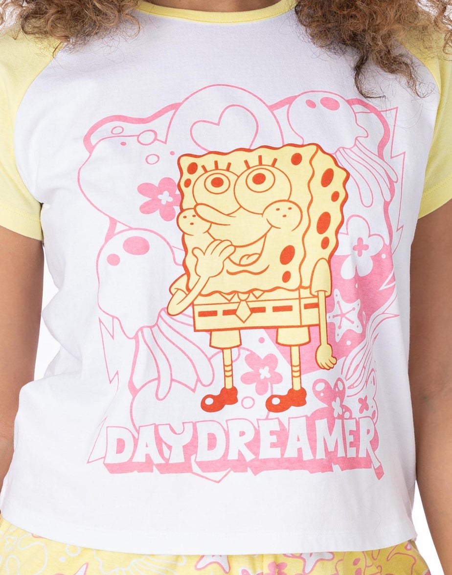SpongeBob SquarePants Yellow & White Daydreamer Shortie Pyjamas