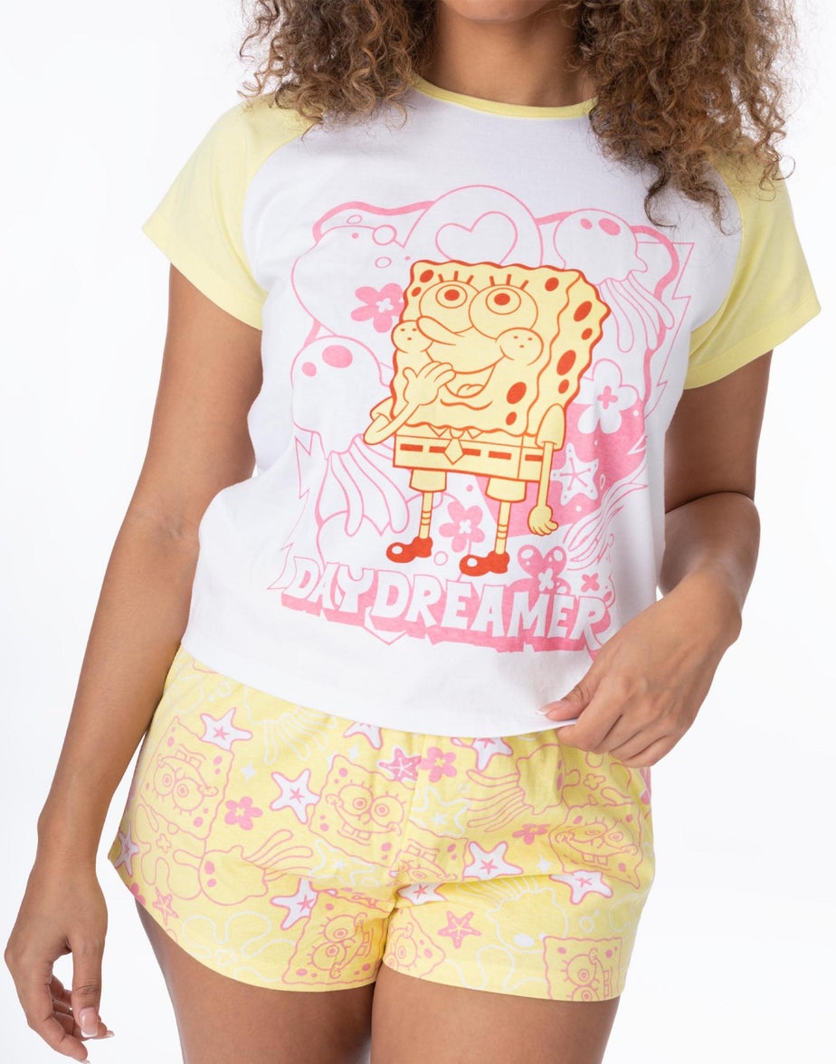 SpongeBob SquarePants Yellow & White Daydreamer Shortie Pyjamas