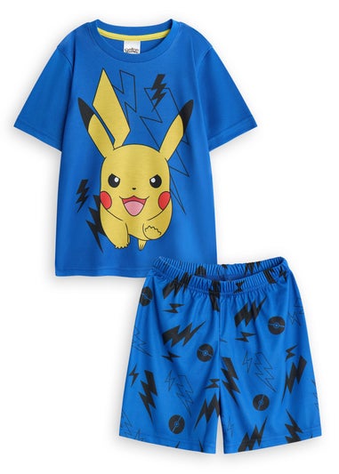 Pokemon Pikachu Kids Blue Shortie Pyjamas (3-10 Years)