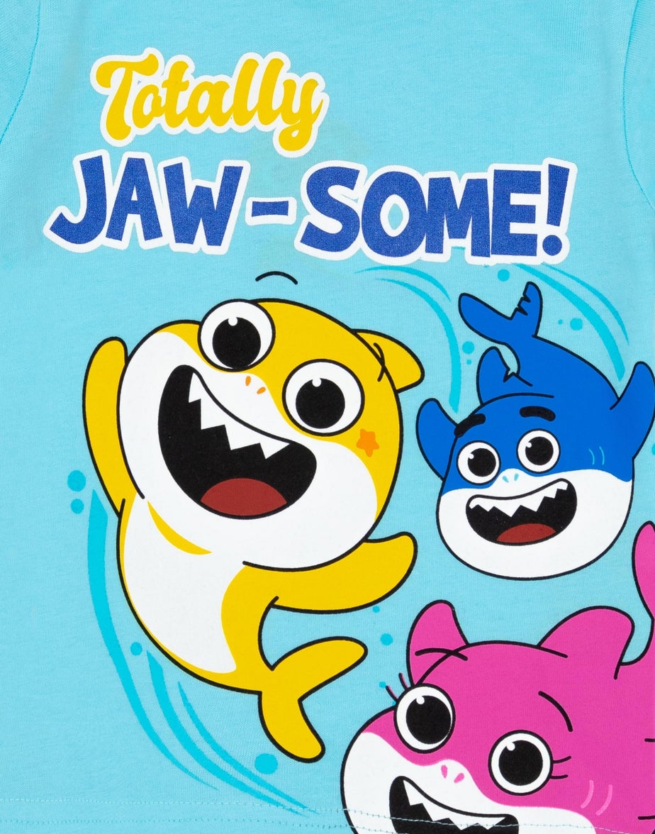 Vanilla Underground Baby Shark Kids Blue Shortie Pyjamas (12 Months-5 Years)