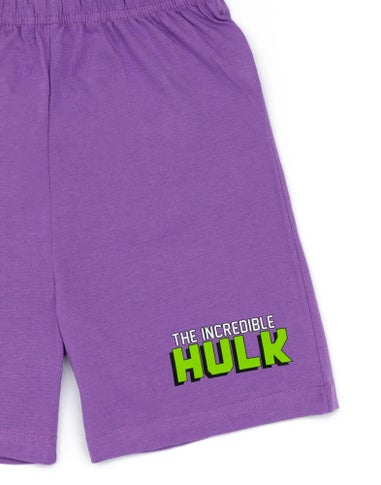 Disney Marvel Hulk Kids Shortie Purple Pyjamas (2-8 Years)