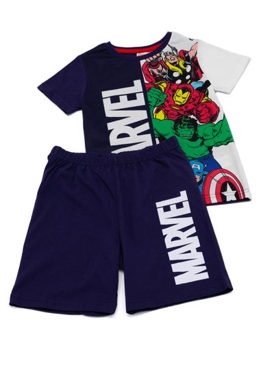Disney Marvel Avengers Kids Shortie Blue Pyjamas (2-8 Years)