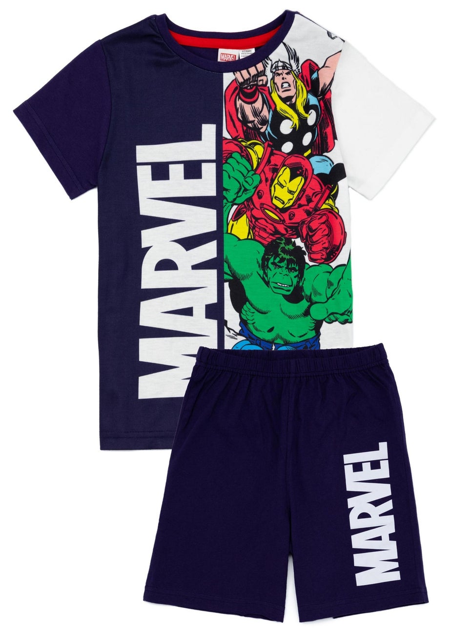 Disney Marvel Avengers Kids Shortie Blue Pyjamas (2-8 Years)