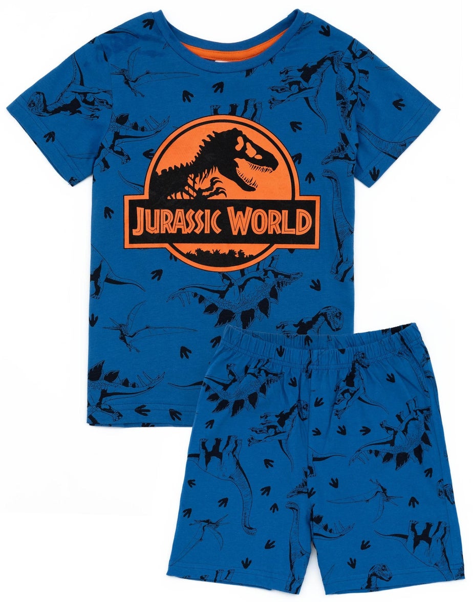 Vanilla Underground Jurassic World Kids Blue Shortie Pyjamas (3-10 Years)