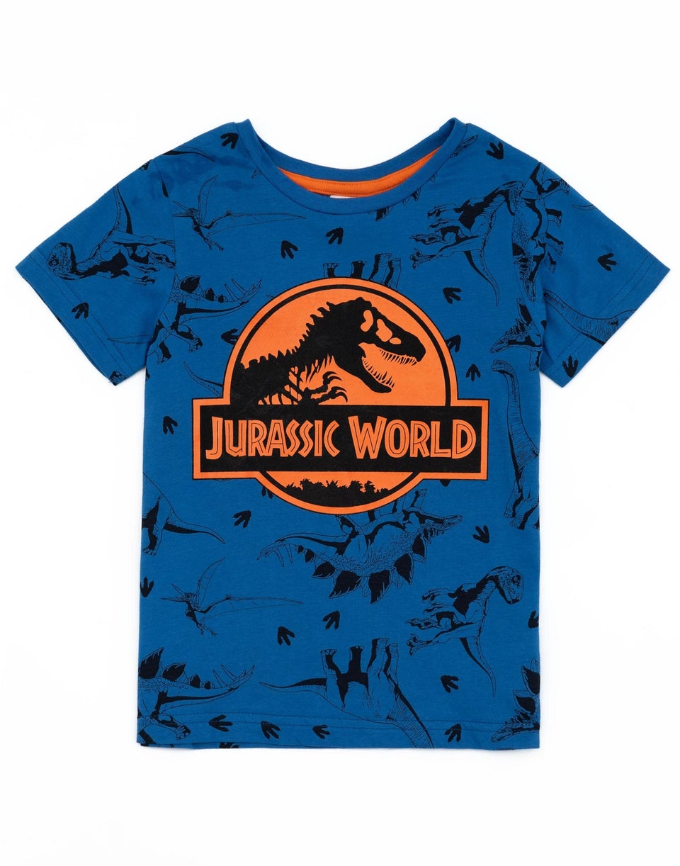 Vanilla Underground Jurassic World Kids Blue Shortie Pyjamas (3-10 Years)